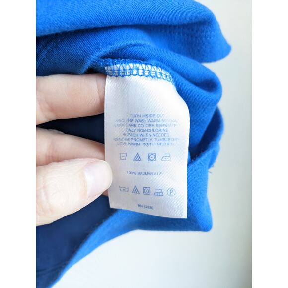 Land's End Women's Blue Sleeveless Crew Neck 100% Cotton Top Size L/P - Picture 4 of 4